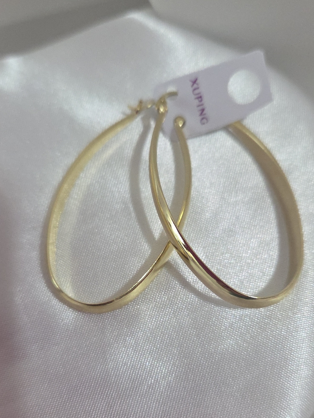 18k Laminated Gold-Tone Twisted Hoop Earrings
